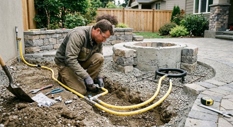 Stone Fire Pit Installation