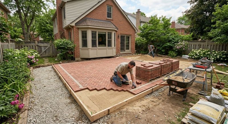 Brick Hardscaping Installation in West Hartford, CT